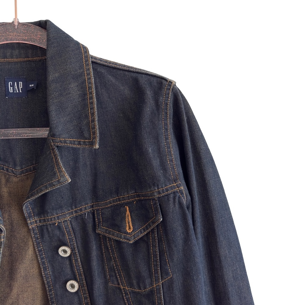 True Y2K Gap Denim Jeans Cadet Army Military Jacket - Picture 3 of 7